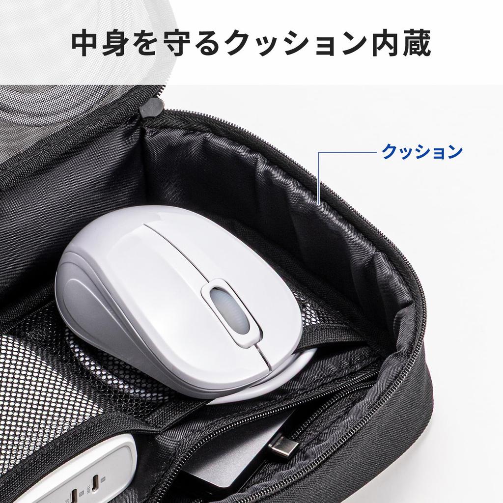 Sanwa Supply Mesh Gadget Case x D65 x (W190 H130mm) IN-MSBOX1BK