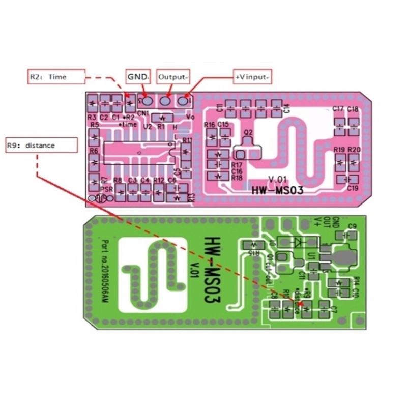 Motion Sensory HW-MS03 2.4Ghz To 5.8Ghz Microwave Detection Sensory Module For Automatic Lighting Control