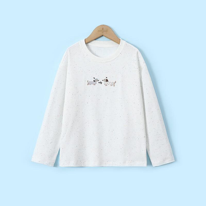 Montagut Girls' Dachshund Print Round Neck Long Sleeve T-Shirt