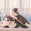 Adorable Grey Cat Plush Pillow Toy For Girls, Pp Cotton Filling, Short Plush Fabric, 25cm-55cm