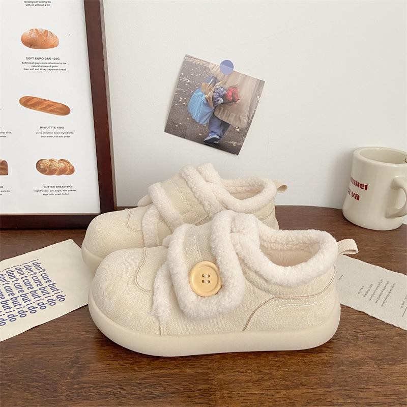 Fleece Birkenstock cotton shoes Velcro new winter thick-soled non-slip warm thickened snow boots