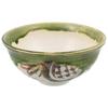 Seto ware Oribe iron painting rice bowl and teacup pair set for one made in product number "Nakajima Shiokusa" person, Japan, 004-0075p