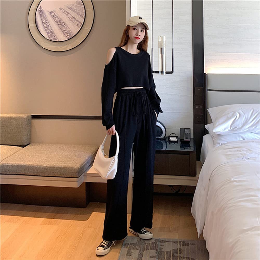 Mskikefly Tracksuit Sweatsuit Loungewear Top and Soft and Comfortable for Simple Adjustable and Workout Wide Fit Women's Set, Bottoms, Sports, Dance,