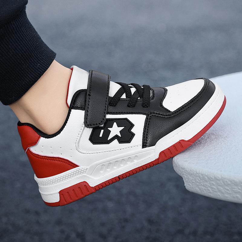 2025 Blue Skateboard Shoes Kids Sneakers Boys Comfortable Leather Casual Sneakers Child Outdoor Non-slip Children's Sports Shoes