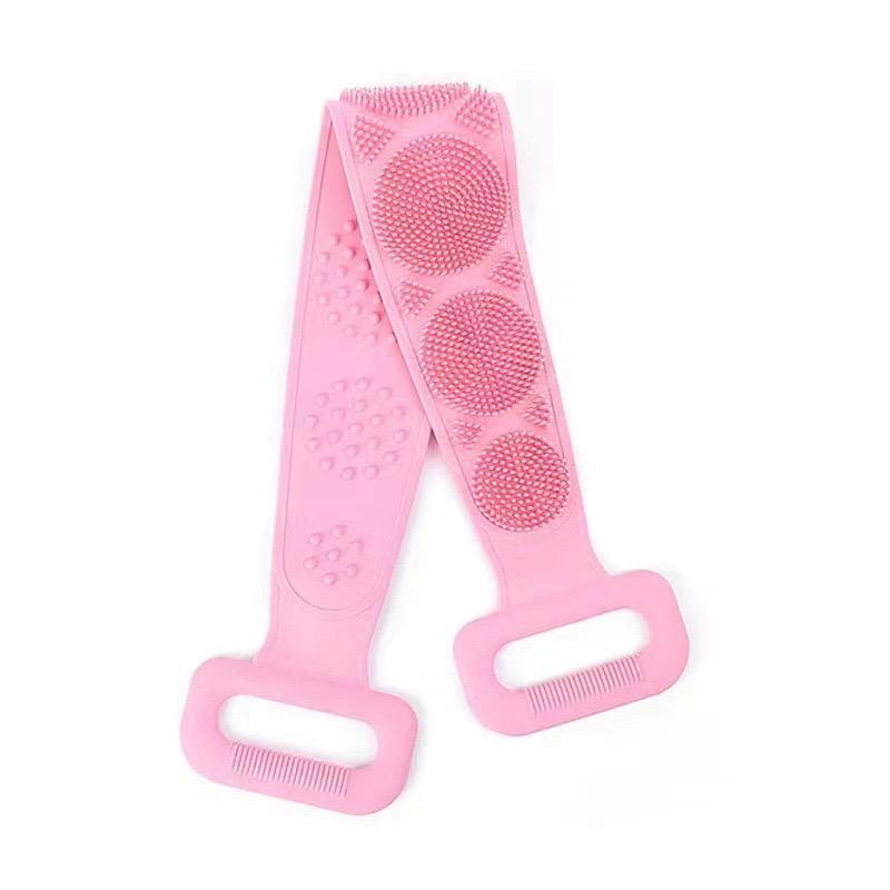 1 ST Kroppssvamp Silikonborstar Badhanddukar Skrubber Gnugga Ryggen Exfoliering Massage Duschbälte Förlängda Hudrengöringsborstar