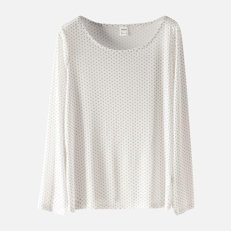 

Plus Size Women s Clothing [Colorful T] Butterfly Print Long Sleeves Sun Protection T-shirt Summer Sweet Polka Dot Thin Tops Apricot bottom black wave point 6XL