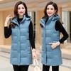 Women's Winterized Vest Detachable Hood Warm Oversized Mid-Length Mommy Jacket