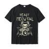 Heavy Meowtal Cat Metal Music Gift Idea Funny Pet Owner T-Shirt Latest Printed Tops Shirt Cotton T Shirts for Boys Geek