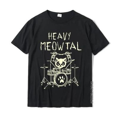 Heavy Meowtal Cat Metal Music Gift Idea Funny Pet Owner T-Shirt Latest Printed Tops Shirt Cotton T Shirts for Boys Geek