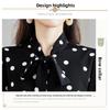 2026 Nuovo Top alla Moda ed Elegante per la Primavera, Camicia Versatile in Chiffon a Maniche Lunghe con Pois Neri