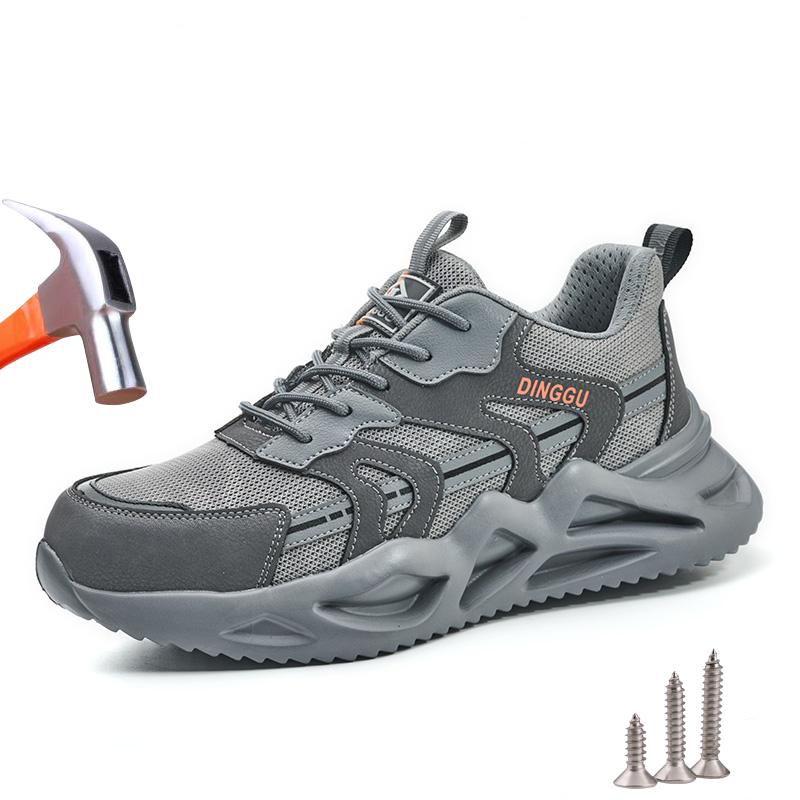 Lightweight Safety Shoes Men Breathable Steel Toe Work Shoes Anti smash Anti puncture Work Sneakers Outdoor Safety Boots
