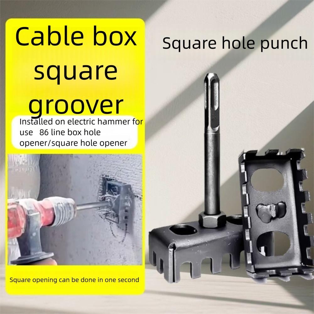Square Hole Socket Sloter Multi-function Hole Punch Electrical Box Hole Punch Tool Durable Rectangle Outlet Cutter Slot Tool