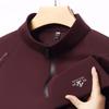 Premium Reißverschluss Stehkragen Herren Langarm T-Shirt Bedrucktes Lässiges Sport-Poloshirt Und Badezimmerkleidung