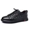 Men's casual board shoes new leather trend breathable board shoes crocodile pattern beanie shoes men's lazy leather shoes