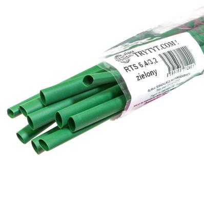 10x Heat Shrink Tubing RTS 6.4/3.2 Green