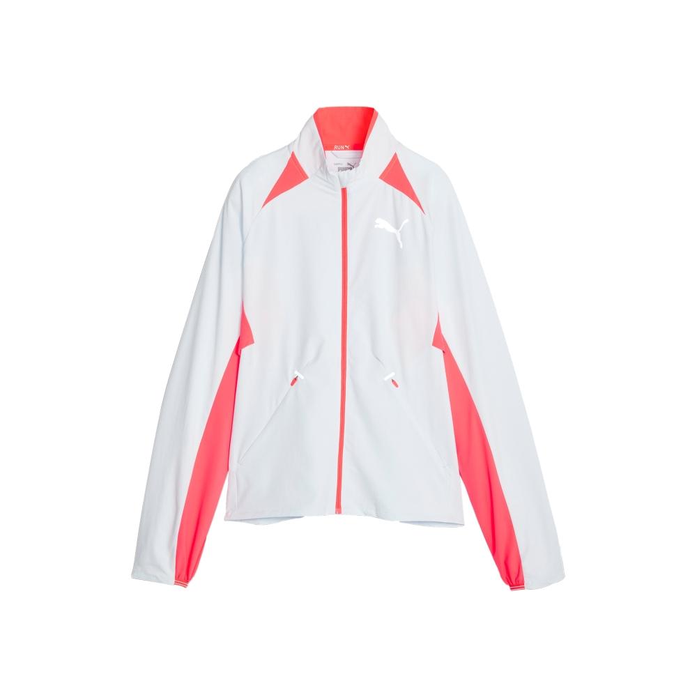 Puma Run Ultraweave Jacket Color Block Loose Fit Stand Collar Zip Retro Sports Jacket Women jackets Fire-Red 524556-69