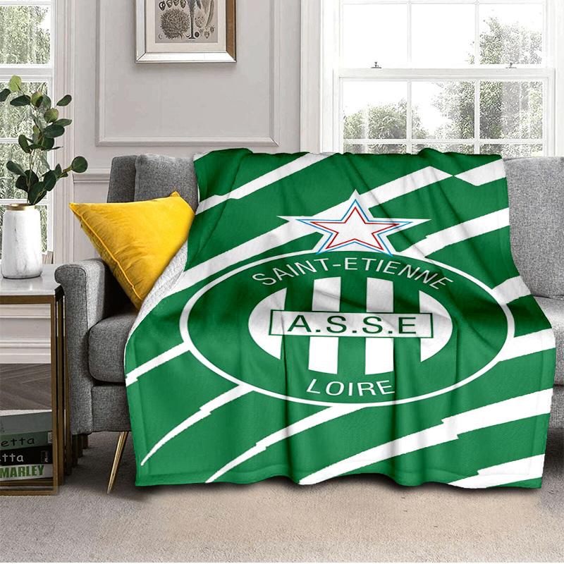 Asse Saint-etienne Crest Blanket Suitable for Sofas, Beds, Offices, And Camping - Perfect Gift for Halloween Christmas