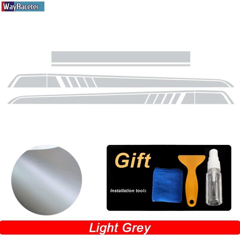 

3 шт. наклейка на капот автомобиля с боковыми полосками, наклейка на юбку для Mercedes Benz V Class W447 Vito Viano 2014-настоящее время аксессуары AMG серебряный серый