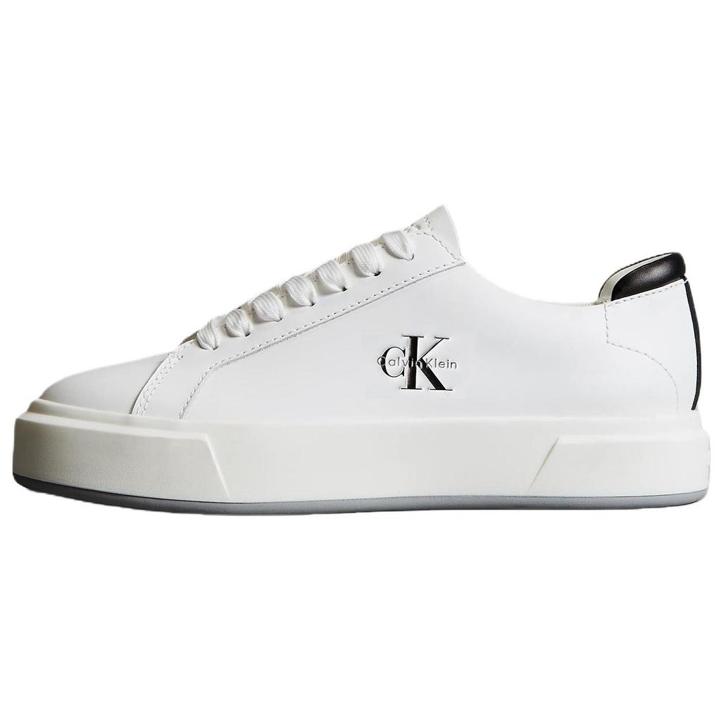 Calvin Klein Leather Lace-Up Platform Low-Top Sneakers Women sneakers White YW0YW0194501W