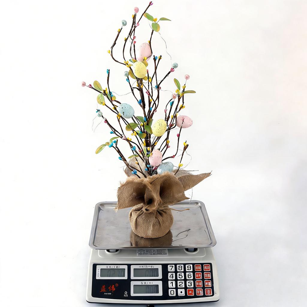 Easter Egg Display Piece - Realistic Potted Egg With Light Decoration