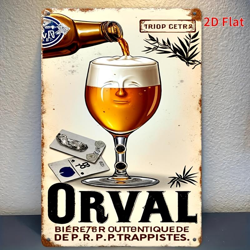 

Vintage Beer Bottle Metal Wall Art Retro Bar Decor with Orival Text Beer Mug Design HighQuality Printed Metal Poster fo 20x30cm（7.8x11.8inch）