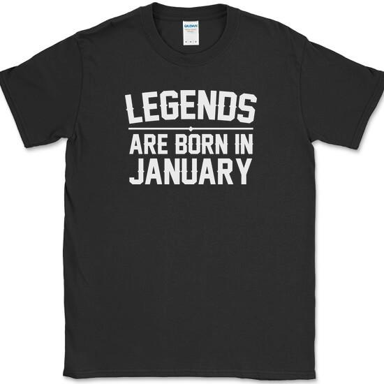 

Legends Are Born In January T-Shirt Funny Birthday Humor Gift Novelty Cotton Tee 4XL