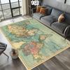 Vintage World Map Area Rug Kids Play Mat Non-Slip Washable Floor Mat Doormat Nautical Print Retro Adventure Carpet for Bedroom