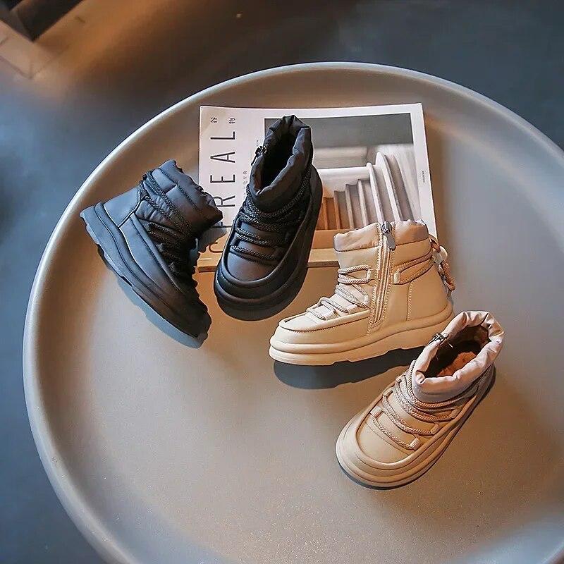 Baby Boots Fashion Casual Girls Boys Winter Plush Warm Shoes Soft Bottom Shoes Kids Sneaker Children Sport Snow Shoes