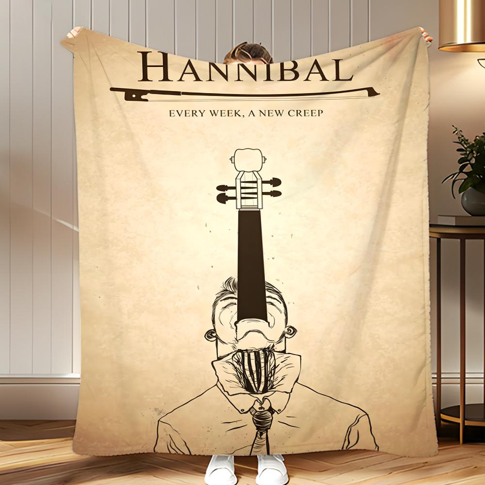 movie tv series Hannibal Throw Soft Coral Fleece Blanket 310gsm Fluffy Warm Throw for Sofa Bed Couch Bedroom Decor