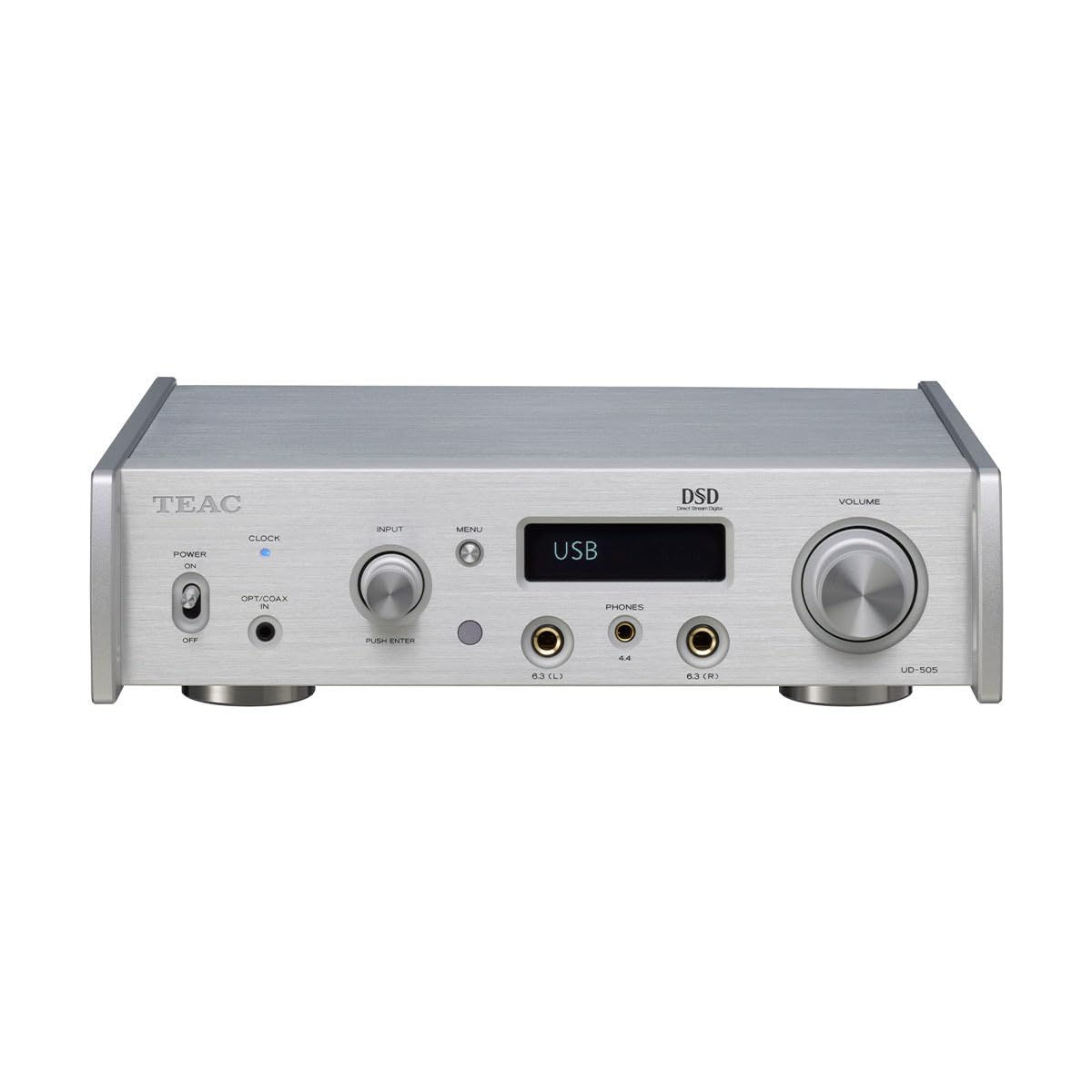 

TEAC Silver USB Amplifier Small UD-505-X/S DAC/Headphone Compact/Bluetooth/MQA/High Resolution/PC/Smartphone/Optical Input/Balanced/4.4mm/pentaconn срібний