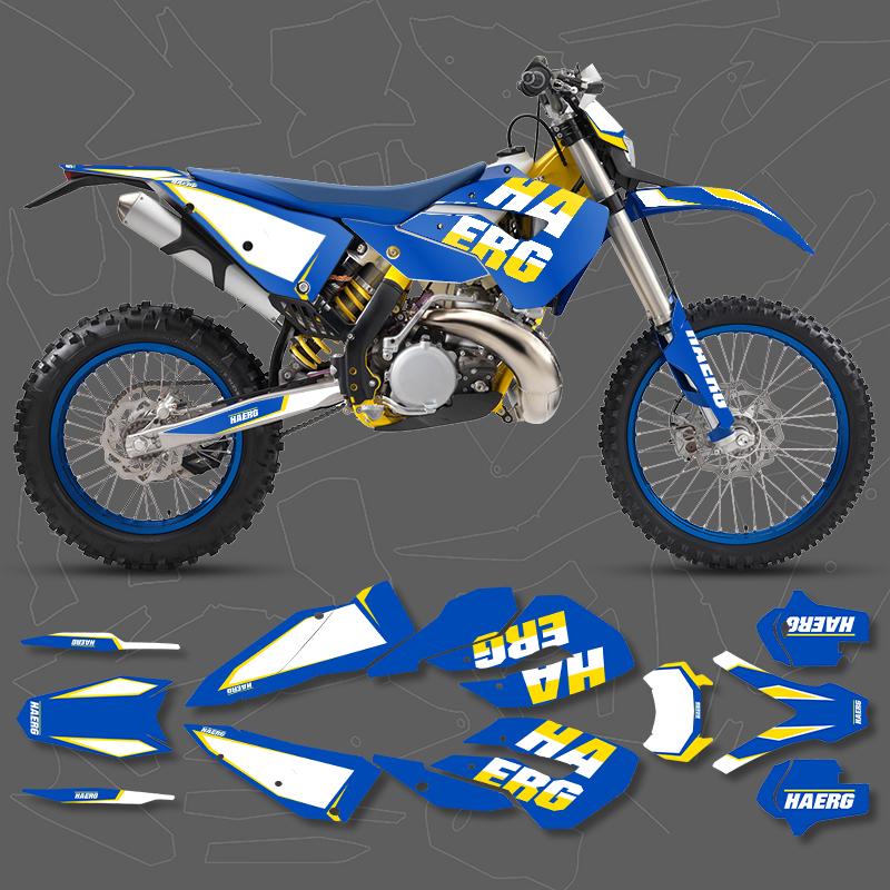 DSMTECH Motorcycle Fairing Graphics Background Decals Stickers for Husaberg TE 2011 2012 Number Name Custom 001