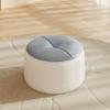 Nordic Faux Leather Round Stool, Small Pouf Ottoman for Sofa, Light Luxury Doorstep Shoe Changing Stool, Household Low Soft Seat