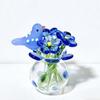 Hand Blown Mini Glass Figurines Collectible Tiny Bee Bird Dragonfly Butterfly Sculpture with Stem for Home Office Birthday Anniversary Gift