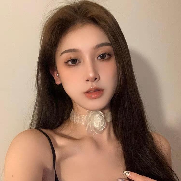 Pure Desire Wind Rose Neck Tie Flower Necklace Female Choker Collarbone Chain Collar Accessories Neckband Camellia Flower Necklace