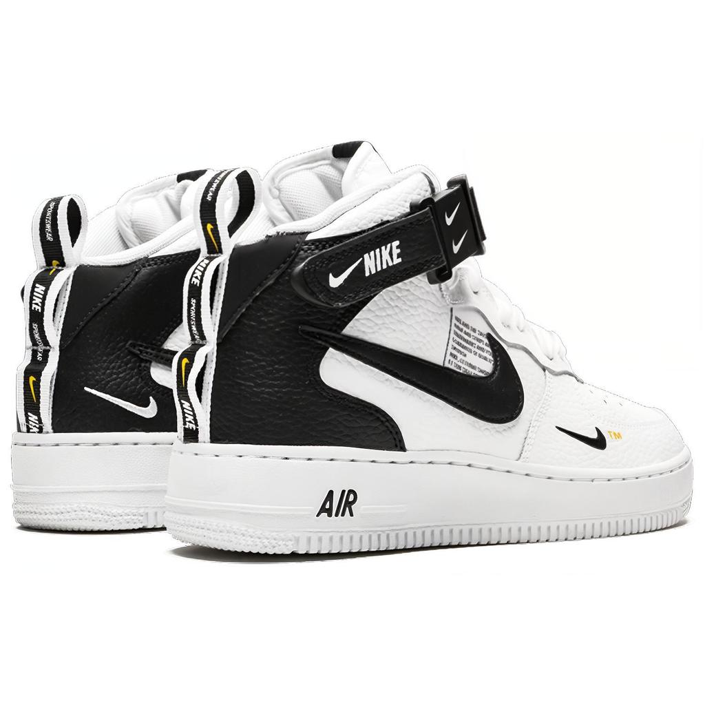 Nike Air Force 1 Mid Top Skateboard Shoes Black White Unisex AV3803-100