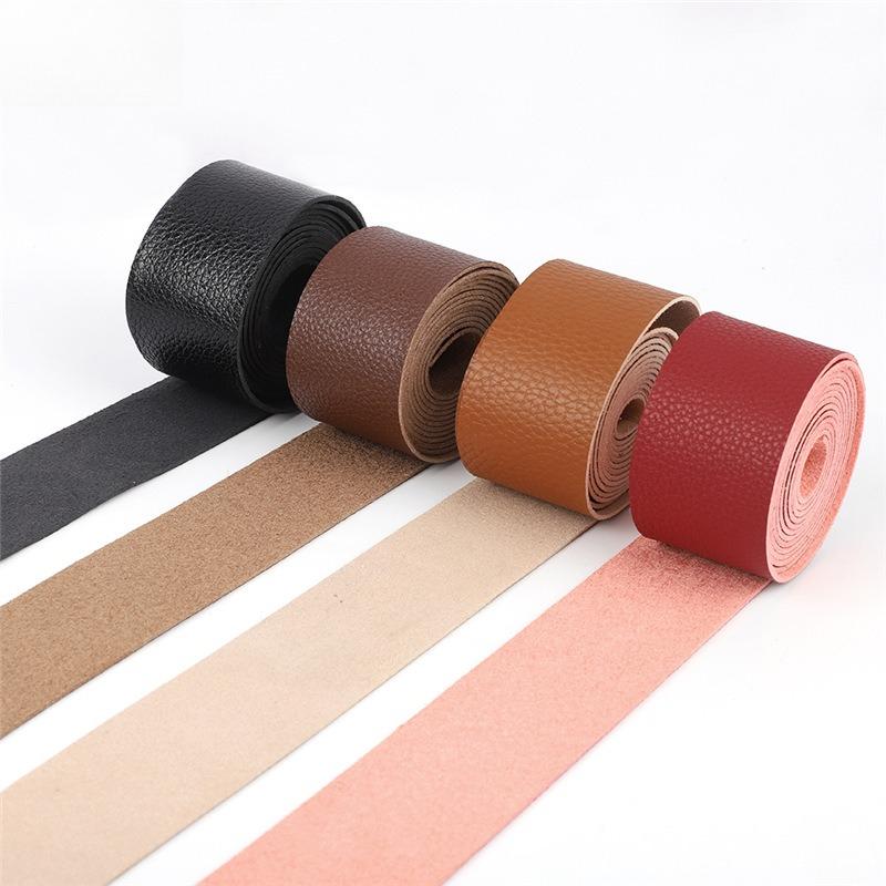 1.25--5Cm Wide Lychee Pattern Microfiber Leather Strip, Handmade Diy Simulated Leather Hemming Leather Strip Accessories