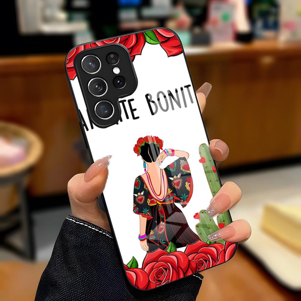 F-Frida Kahlo Handyhülle Für Samsung A25 A13 A33 5G A54 A36 A35 A56 A52 A14 Stoßfeste Glasabdeckung