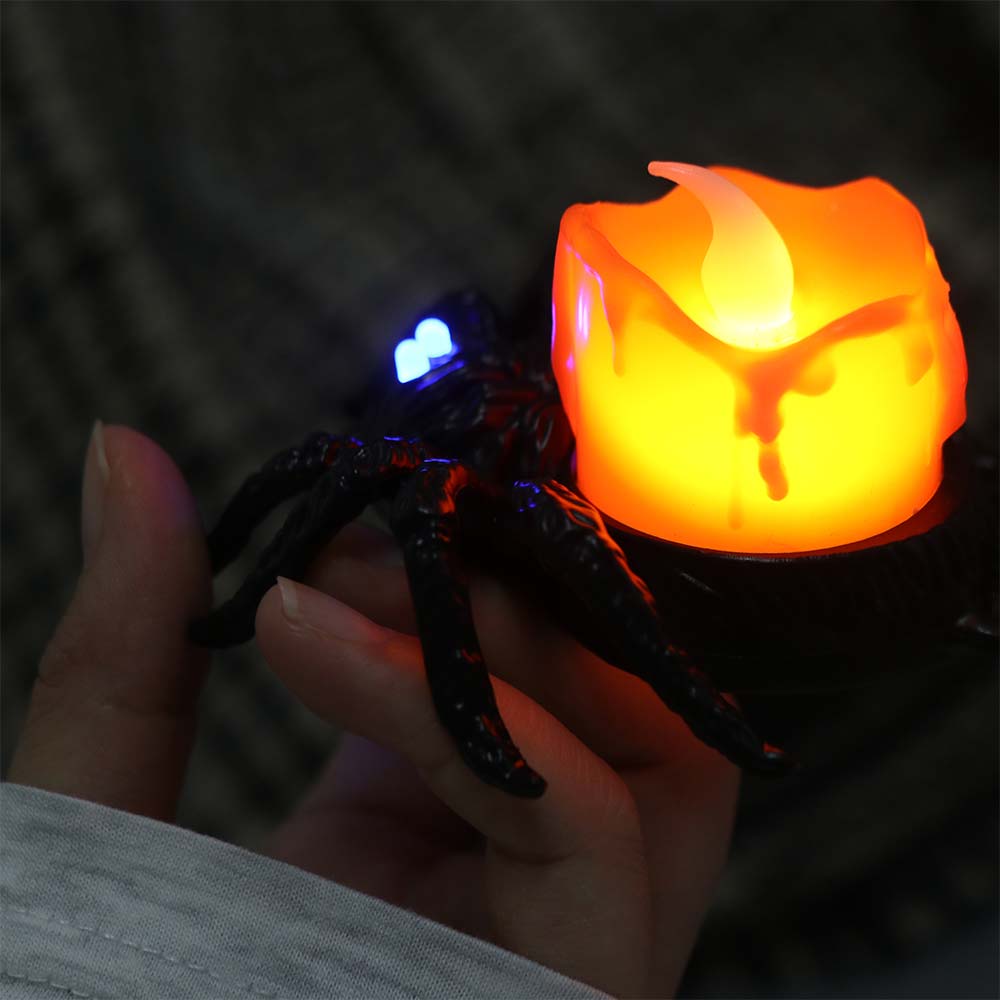 Crawly Spider Pumpkin LED Light Scary Spider Night Light Holiday Party