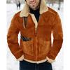 New Fur Integrated Men's Coat Thickened Lamb Wool Medium and Long Imitation Leather Velvet Jacket