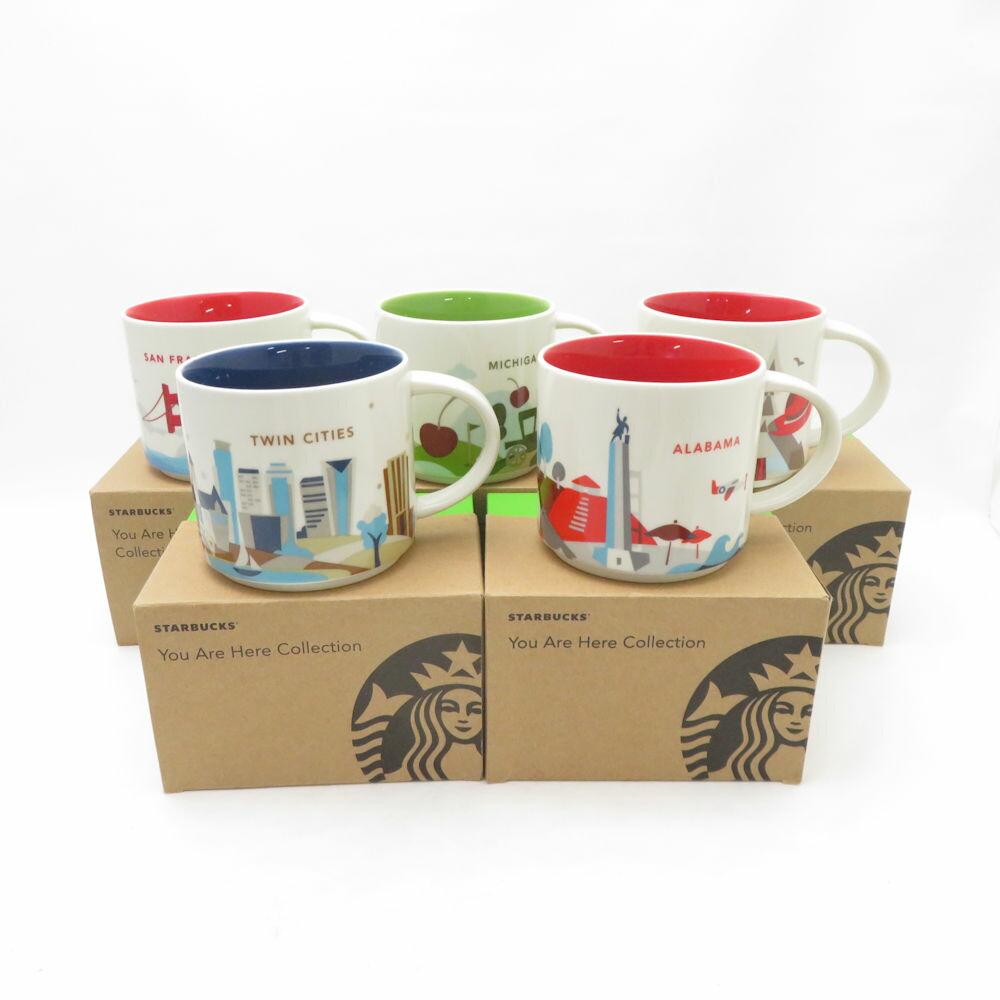 Good Condition STARBUCKS Starbucks You Are Here Collection Mug 5 Piece Pottery Set 414ml Starbucks Overseas Local Limited SC10222R1 [Used]