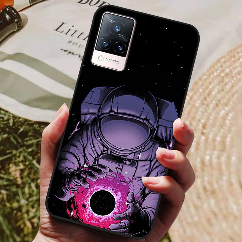 Dla Etui Coque vivo V21e Silikonowe Etui na Telefon z Tylną Pokrywą Dla vivo V21e Etui Miękki Bumper Funda na vivo V2061 V21 e V 21e 6.44" Torba