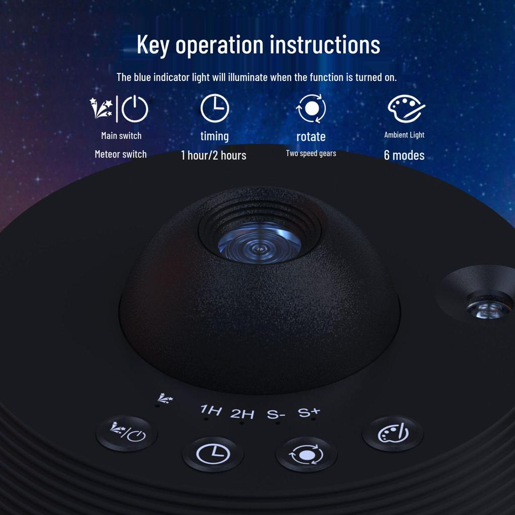Starry Sky Night Light: Meteor Shower Space Ball Projector