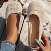Fashion Comfortable Big-Head Shoes Round-Toe Flat Knitted Shoes Korean-Style Versatile Women's Single Shoes Walking Loafers Sneakers