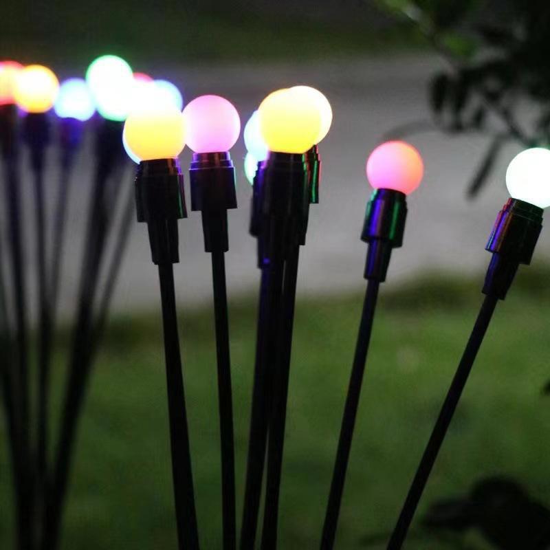 Garden Lights-New Upgraded Solar Powered Firefly Lights Outdoor Waterproof Vibran Garden Lights for Decoration