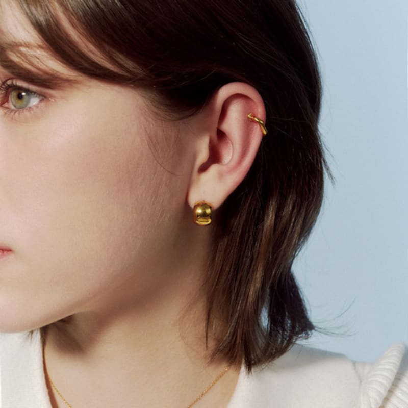 JUDY AND PAUL Mond All-Silver Volume Hoop Earrings