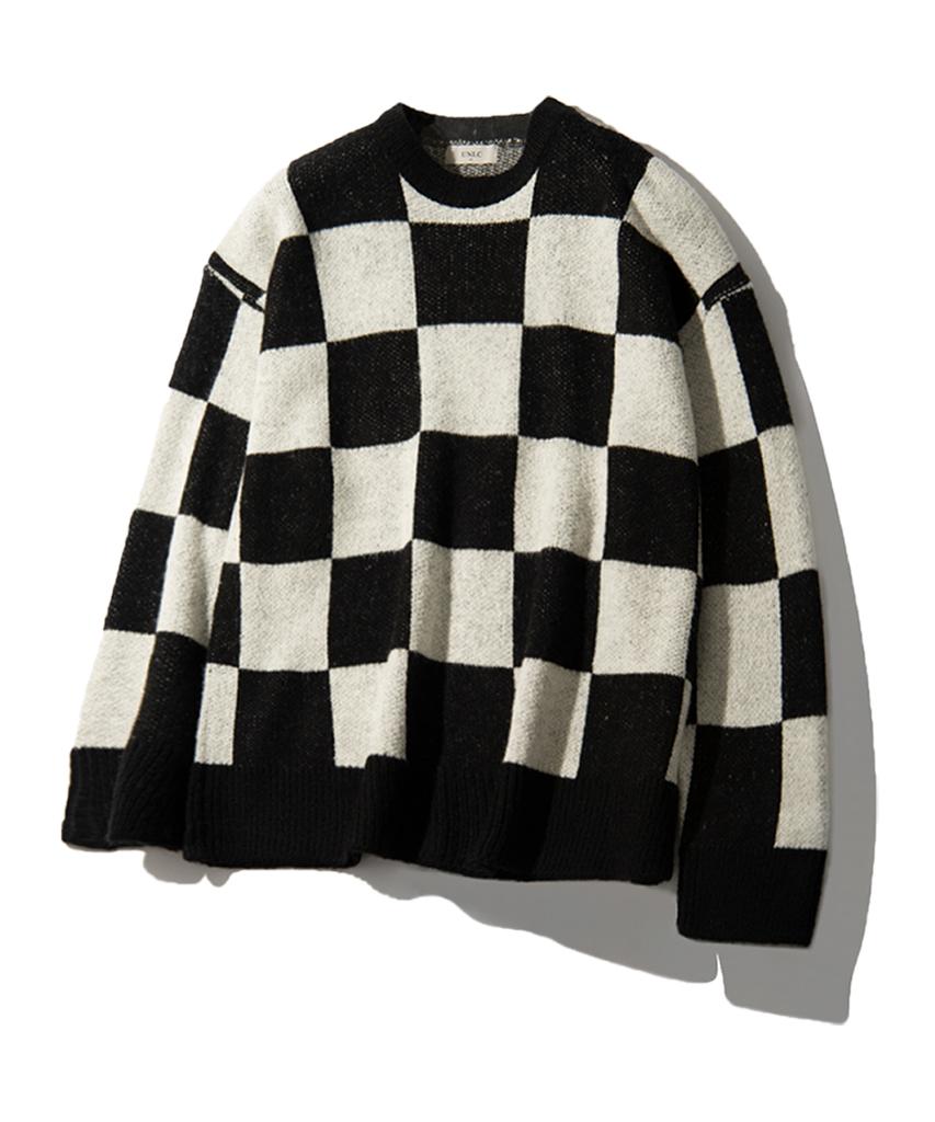 U And Lc Check Block Oversized Knit (2 Colors)