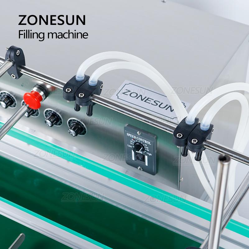 ZONESUN ZS-DTDP5-4 Automatic Heavy Loading Liquid Beverage Juice Edible Oil Filling Machine Water Milk Four Nozzles Filler
