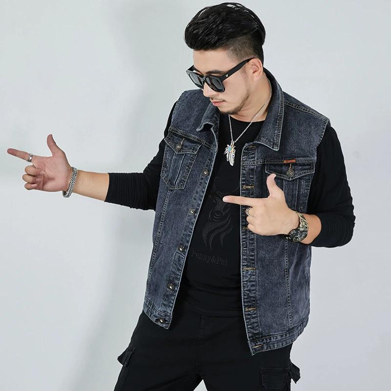 Denim Weste Herren Blaue Jeans Ärmellose Jacke 8XL Herbst Schlank Hip Hop Cowboy Herren Weste Große Größe Hommes Jeans Jacke