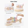 Early Learning Color Recognition Toy Fishbone Shape Wooden Fine Motor Training Educational Game For Children