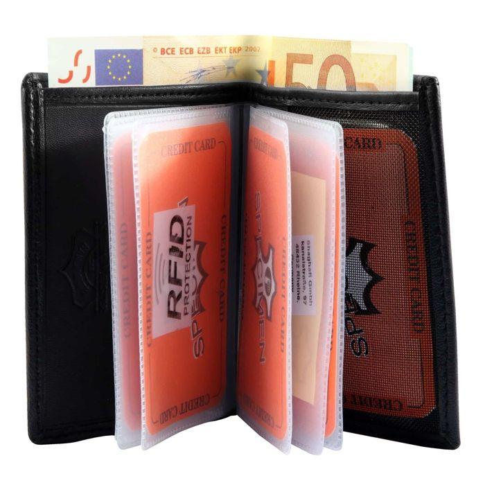 Porte-cartes - Steinmeister - Cuir véritable - Protection RFID - 8 compartiments